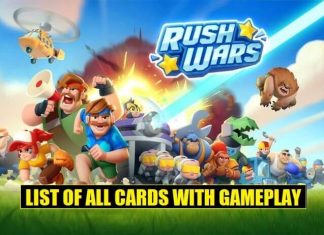 Rush Wars: List of All Cards With Gameplay