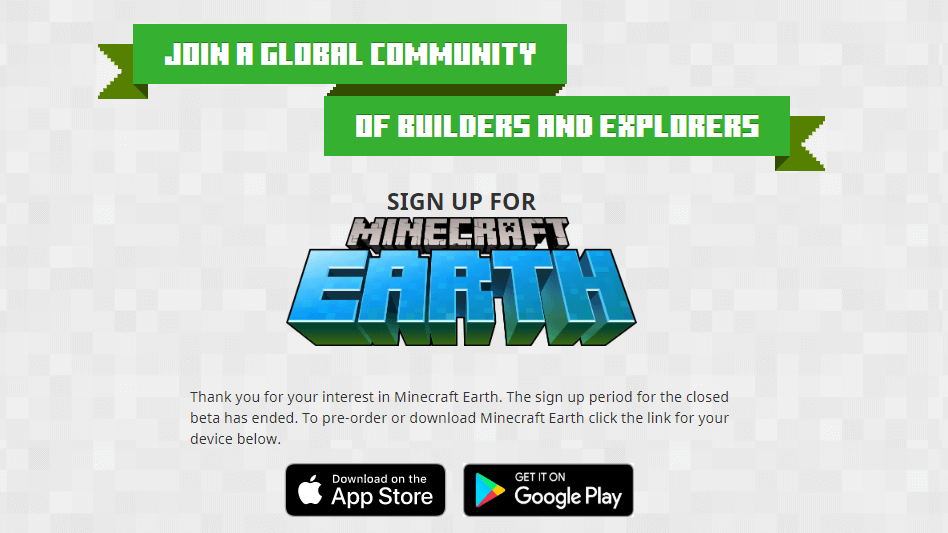 Pre-Register for Minecraft Earth