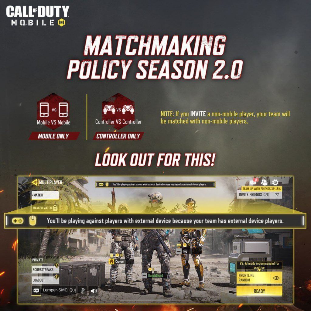 Call Of Duty Mobile Gets A New Matchmaking Policy 2 0 Mobile Mode Gaming