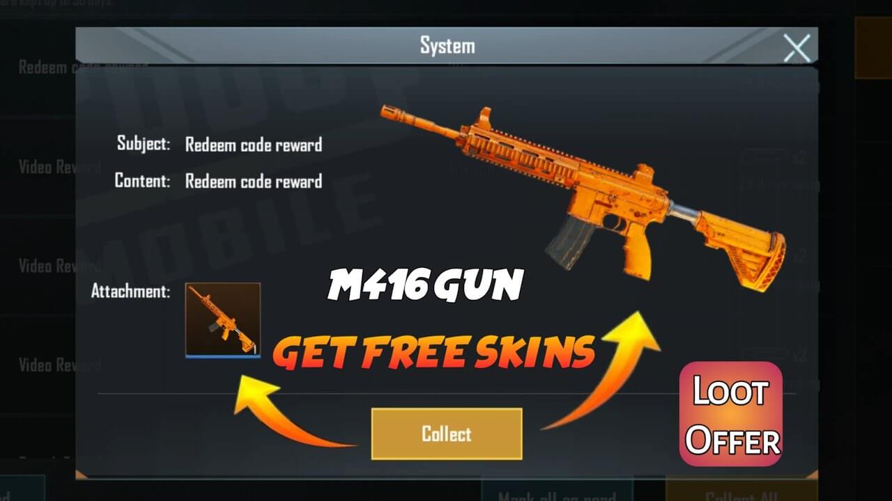 Pubg Mobile Is Giving Free M416 Skin Using Unique Code Claim Now Mobile Mode Gaming