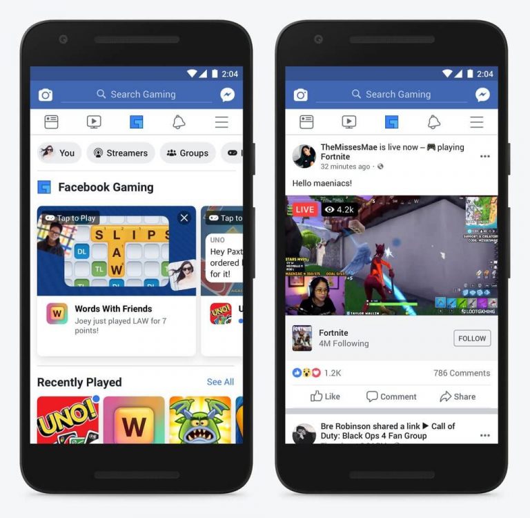 facebook gaming app download