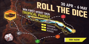 Free Fire Roll The Dice Event - Get Tropical Parrot M1887 Skin