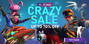 Free Fire Crazy Sale Event - Get 70% Discount On All Items