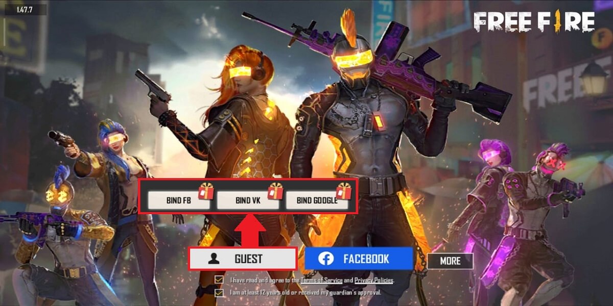 How To Bind Free Fire Account With Facebook Google Or Vk Account Mobile Mode Gaming