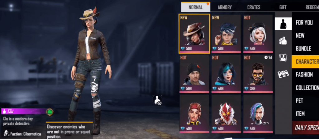 Free Fire 'Clu' Female Character Coming With OB22 Update