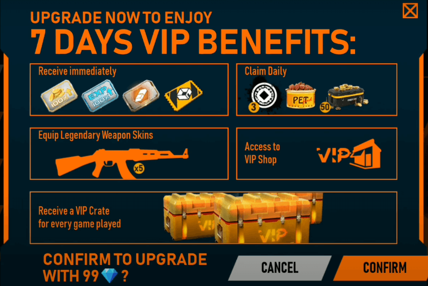 Free Fire Vip Store New Event Full Details Mobile Mode Gaming