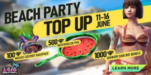 Free Fire Beach Party Top Up Event Details