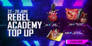 Free Fire Rebel Academy Top Up Event Details