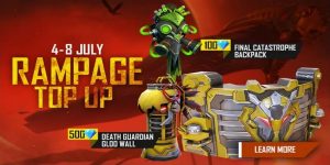 Free Fire Rampage Top Up Event Complete Details