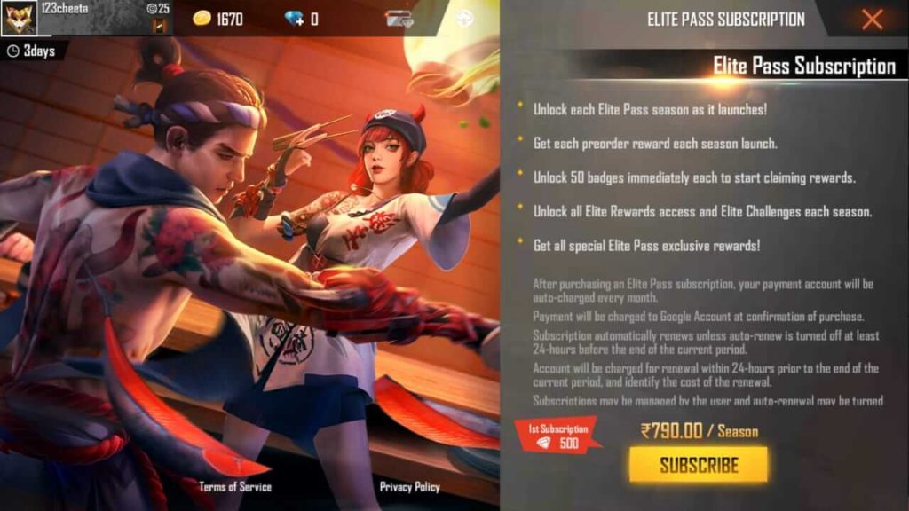 Free Fire Season 27 Elite Pass 'Sushi Menace' Is Up For Pre-Order