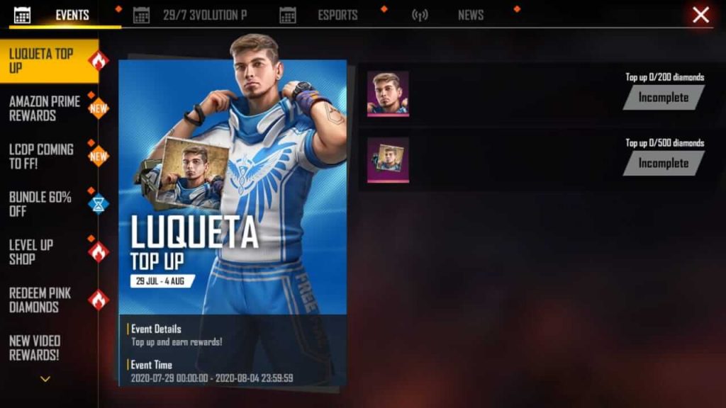 How To Get Free Luqueta Character In Free Fire Luqueta Top Up Event Mobile Mode Gaming