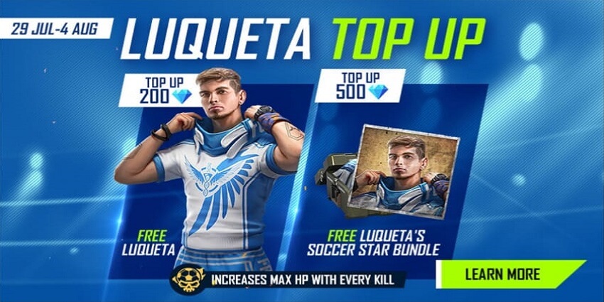 How To Get Free Luqueta Character In Free Fire Luqueta Top Up Event Mobile Mode Gaming