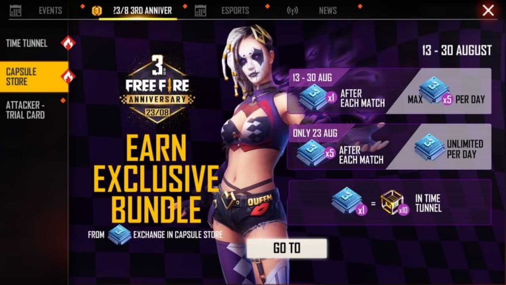 How To Collect Blue Chips In Free Fire 3rd Anniversary Event