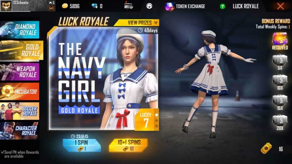 Free Fire Luck Royale Guide - Gold Royale, Weapon Royale, Diamond Royale, Incubator & Character Royale