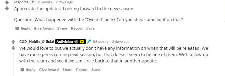 When Will Overkill Perk Release in Call of Duty Mobile?