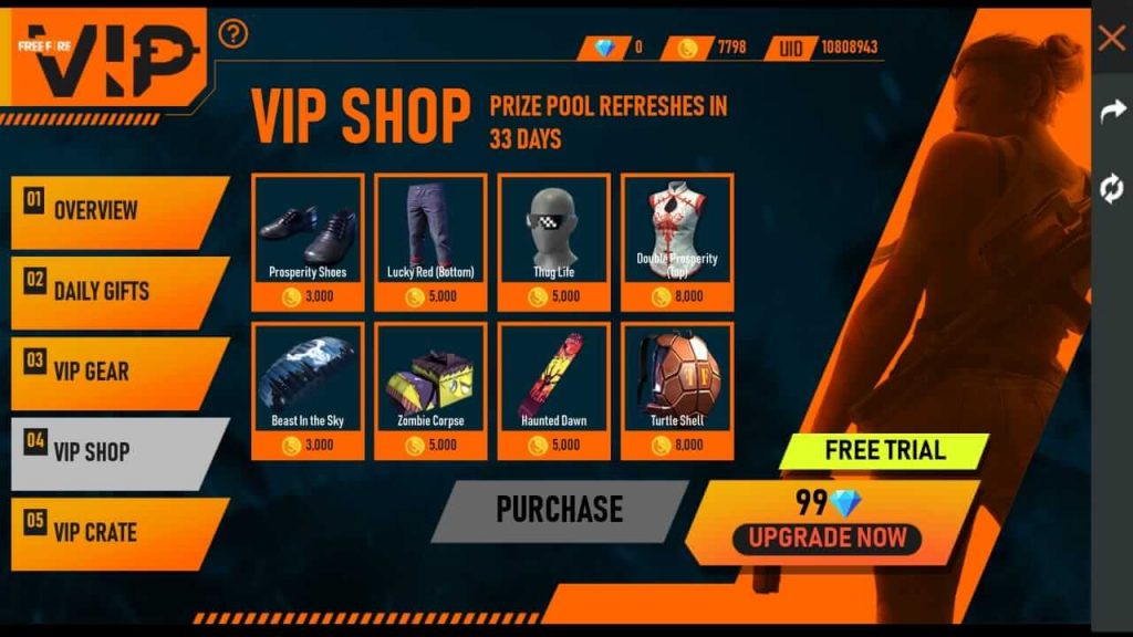 Free Fire VIP Event Complete Details: Get VIP Benefits For 7 Days