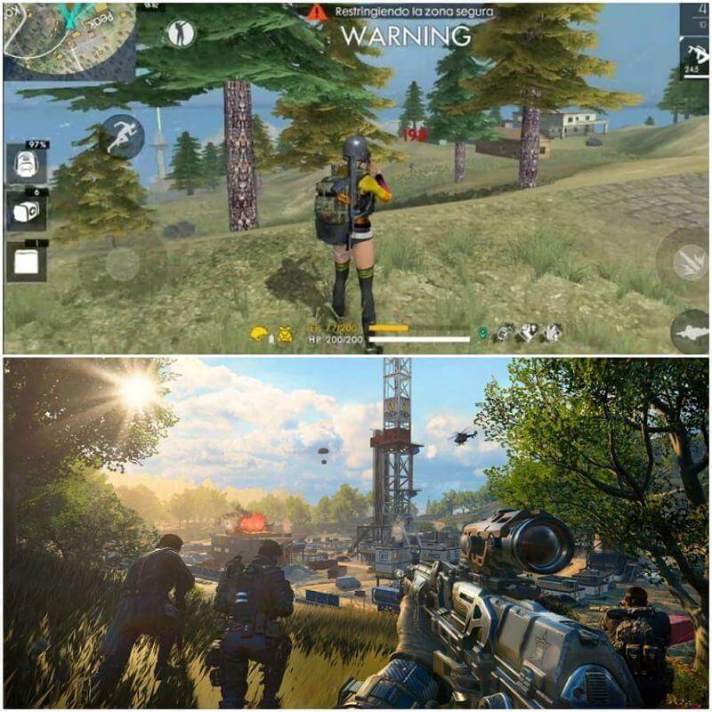 Call of duty mobile + free fire