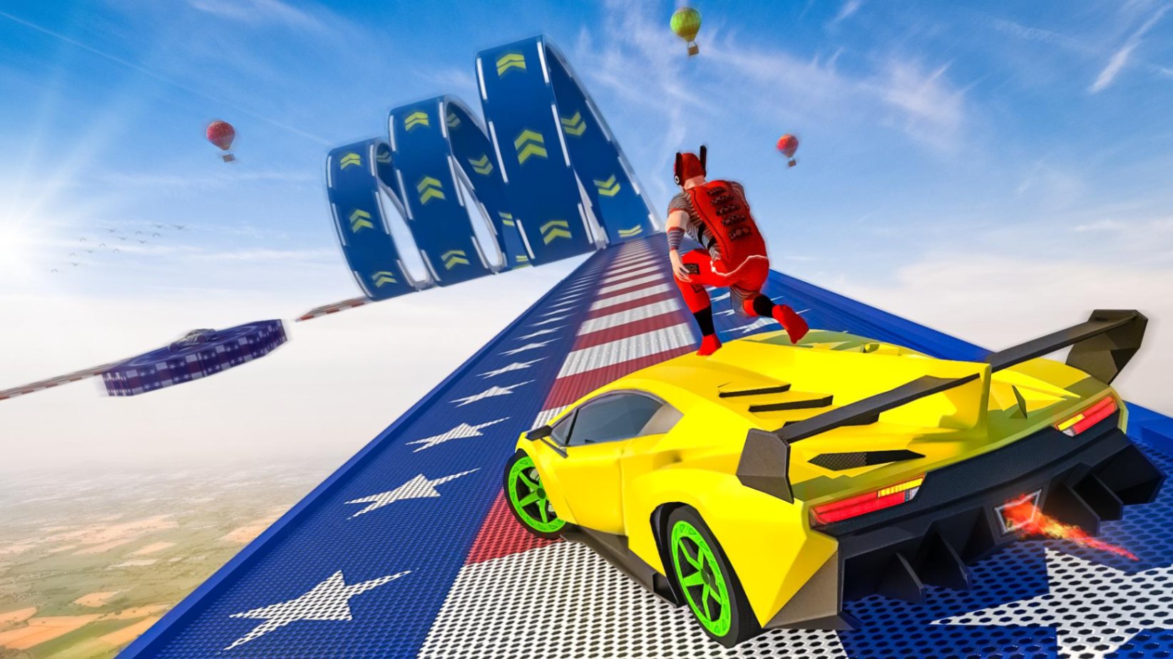 superhero cars challenge on ramps